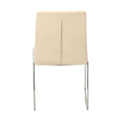 Imagen de Silla Capitone Pana Beige Base Cromo - P- 9011/BE-T
