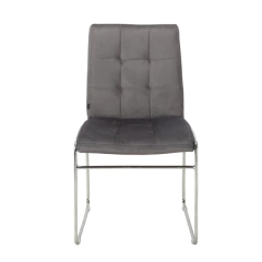 Silla Capitone Pana Gris Oscuro Base Cromo - P- 9011/GO-T en internet