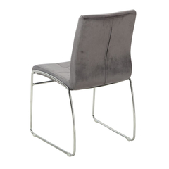 Silla Capitone Pana Gris Oscuro Base Cromo - P- 9011/GO-T - tienda online