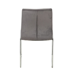 Imagen de Silla Capitone Pana Gris Oscuro Base Cromo - P- 9011/GO-T