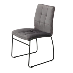 Silla Capitone Pana Gris Oscuro Base Negra - P-9011N/GO-T
