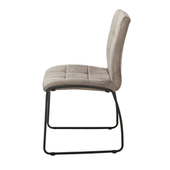 Silla Capitone Pana Gris Claro Base Negra - P-9011N/GC-T - TRIBECA