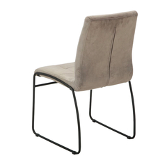 Silla Capitone Pana Gris Claro Base Negra - P-9011N/GC-T - tienda online