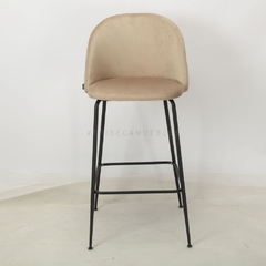 Banqueta Sybil Pana Taupe Base Negra - DC903N/TA-T - comprar online