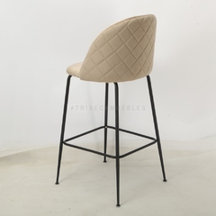 Banqueta Sybil Pana Taupe Base Negra - DC903N/TA-T - TRIBECA