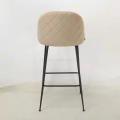 Banqueta Sybil Pana Taupe Base Negra - DC903N/TA-T - tienda online