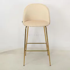 Banqueta Sybil Pana Beige Base Dorada - DC903D/BE-T - comprar online