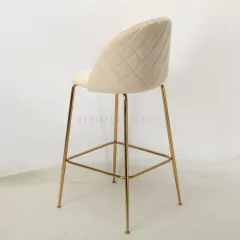 Banqueta Sybil Pana Beige Base Dorada - DC903D/BE-T - TRIBECA