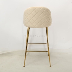 Banqueta Sybil Pana Beige Base Dorada - DC903D/BE-T - tienda online