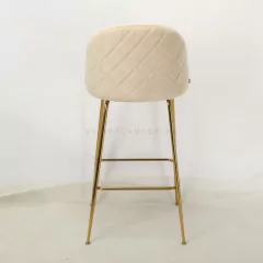 Banqueta Sybil Pana Beige Base Dorada - DC903D/BE-T - tienda online