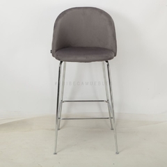Banqueta Sybil Pana Gris Oscuro Base Cromo - DC903C/GO-T - comprar online