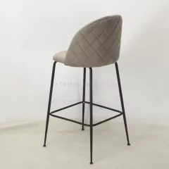 Banqueta Sybil Pana Gris Claro Base Negra - DC903N/GC-T - TRIBECA
