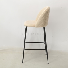 Banqueta Sybil Pana Beige Base Negra - DC903N/BE-T en internet