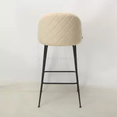 Banqueta Sybil Pana Beige Base Negra - DC903N/BE-T - tienda online