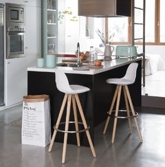 Banqueta Tulip Blanca base madera- K-3003/B - comprar online