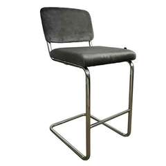 Banqueta Cesca Pana Gris Oscuro Base Cromo - BQCSK/GO