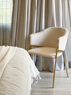 Silla Jane Beige Pana Base Dorada - MR020D/BE-T - comprar online