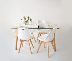 Silla Tulip Blanca Base Madera K1191