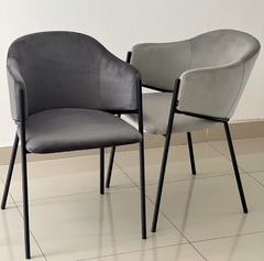 Silla Jane Gris Oscuro Pana Base Negra - MR020N/GO-T - comprar online