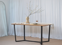 Mesa Albany Natural Base Negra 160 - DT-2216/SG - TRIBECA