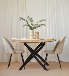 Imagen de Mesa Madrid Natural Base Negra 120 - DT-2217