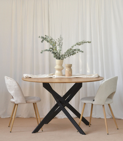Mesa Madrid Natural Base Negra 120 - DT-2217