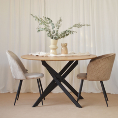 Mesa Madrid Natural Base Negra 120 - DT-2217 - comprar online