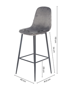 Banqueta Shammy Dark Grey Base Natural BC901GO - TRIBECA