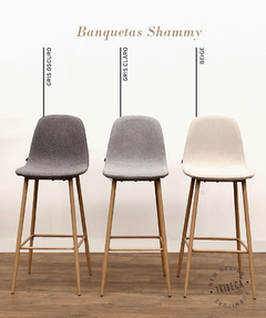 Banqueta Shammy Dark Grey Base Natural BC901GO - comprar online