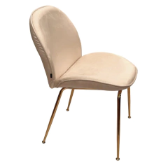Silla Beetle Beige Base Dorada - S-28/BE