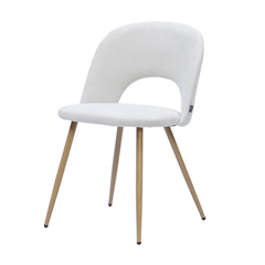 Silla Myra Beige Chenille Base Natural - S-35M/BE