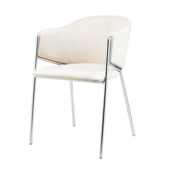 Silla Jane Beige Pana Base Cromo - MR020CR/BE-T
