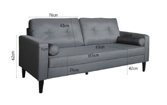 SOFA BOYD GRIS OSCURO BASE NEGRA BOYD/GO - TRIBECA
