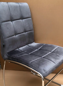 Silla Capitone Pana Gris Oscuro Base Negra - P-9011N/GO-T