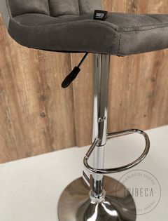 Banqueta Capitone Pana Gris Claro - RT-1055/GC - tienda online