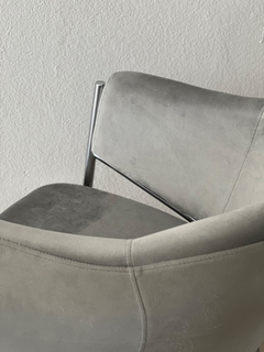 Silla Jane Gris Claro Pana Base Cromo - MR020CR/GC-T - comprar online