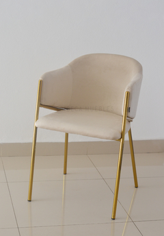 Silla Jane Beige Pana Base Dorada - MR020D/BE-T en internet