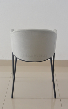 Imagen de Silla Jane Gris Claro Pana Base Negra - MR020N/GC-T