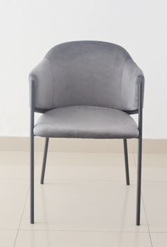Silla Jane Gris Oscuro Pana Base Negra - MR020N/GO-T