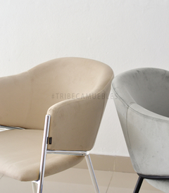 Silla Jane Beige Pana Base Cromo - MR020CR/BE-T - TRIBECA