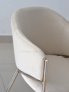 Silla Jane Beige Pana Base Cromo - MR020CR/BE-T en internet