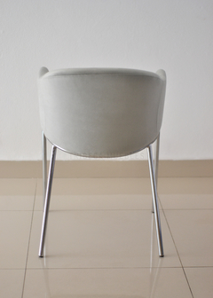 Silla Jane Gris Claro Pana Base Cromo - MR020CR/GC-T - tienda online