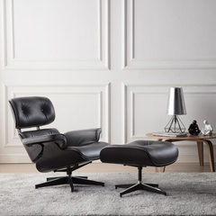 Imagen de Sillón Miller con Ottomano Full Black EC-015/FB