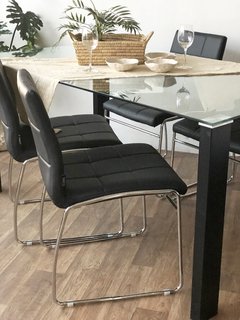 Silla Capitone Negra Base Cromo P- 9011/N en internet