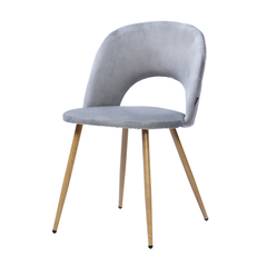 Silla Myra Gris Claro Pana Base Natutal - S-35M/GC-T