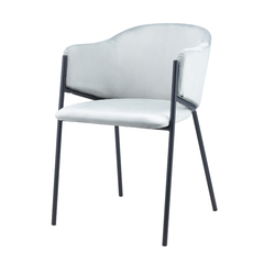 Silla Jane Gris Claro Pana Base Negra - MR020N/GC-T