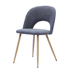 Silla Myra Gris Oscuro Chenille Base Natural - S-35M/GO