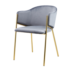 Silla Jane Gris Oscuro Pana Base Dorada - MR020D/GO-T