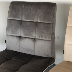 Silla Capitone Pana Gris Oscuro Base Cromo - P- 9011/GO-T