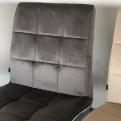 Silla Capitone Pana Gris Oscuro Base Cromo - P- 9011/GO-T